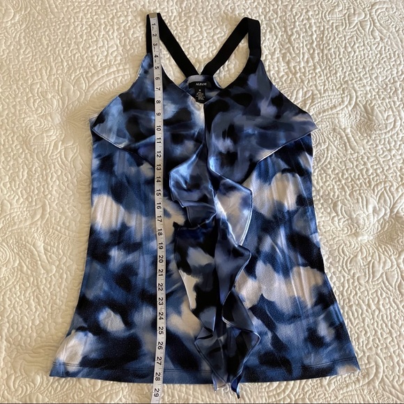 Alfani Stretch Racer back V-neck Tank top with ruffle Size M - Picture 10 of 11